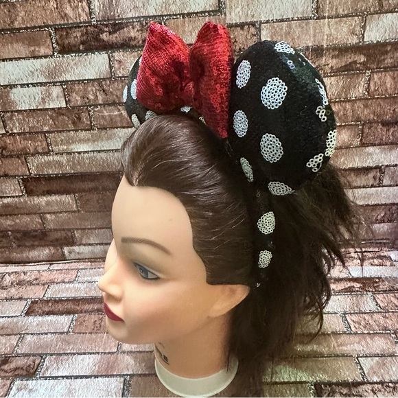 Disney Red and Black Polka Dot Mouse Ears Headband main image 7